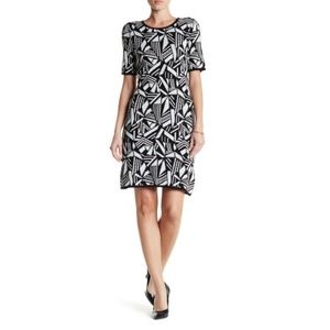 Laundry Black / White Jacquard Dress